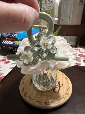 New Decorative Sage Floral Hair Claw Clip